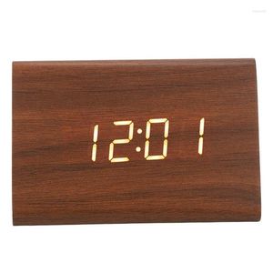 Cajas de reloj Reloj LED de madera Diseño simple moderno Madera Digital para oficina