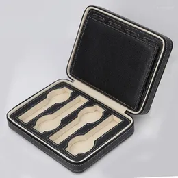 Boîtes de montre Box Box Box8 Position Black Portable Rangement Sac en cuir léger Facile à transporter Durable
