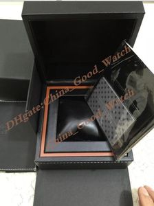 Cajas de relojes Reloj negro de alta calidad Caja original Papeles Cajas de bolsos Calibre usado ETA 7750 Utilice relojes cronógrafo