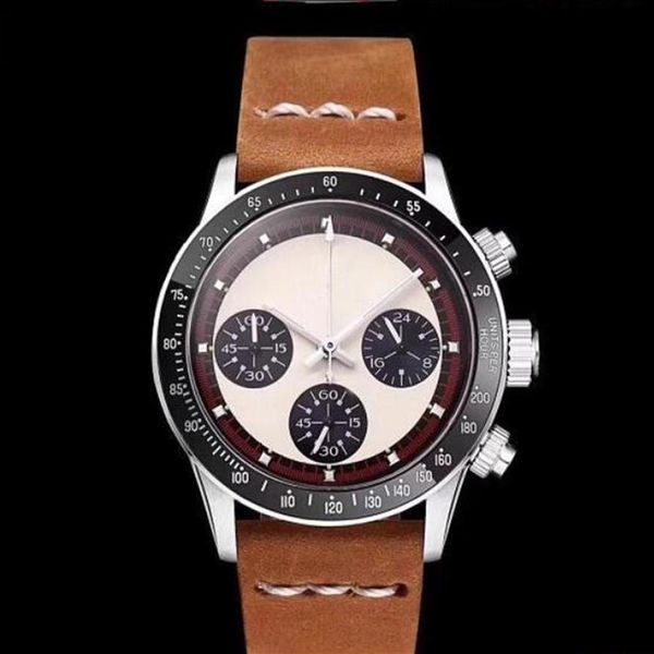 RELOJ Cronógrafo Vintage Perpetual Paul Newman Cuarzo japonés Acero inoxidable Hombres Relojes para hombre Reloj Wristwatches282u235O