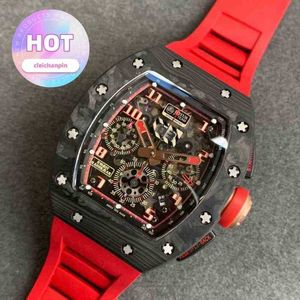 horloge Datum Luxe Heren Mechanica Horloges Polshorloge Multifunctionele Timing Koolstofvezel Horloge Automatisch Mechanisch Waterdicht Wijnvat m