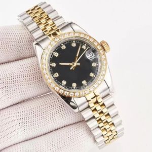 Reloj de diseñador Relojes de diamantes Automático Oro rosa Tamaño 40 mm 36 mm Cristal de zafiro Relojes impermeables para mujer Relojes con hielo para mujer Reloj de pulsera analógico