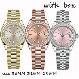 Uhr Designer Diamantuhren Damen Automatik Roségold Datum Größe 36MM 31MM 28MM Saphirglas wasserdicht Montres pour dames la277k