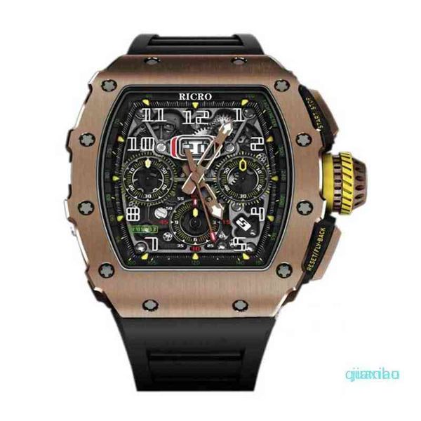 Montre Designer De Luxe Hommes Mécanique Montre Rihca Milles Montres-Bracelets Hommes Sports Loisirs Importé Mouvement Automatique Boîtier En Acier Inoxydable r