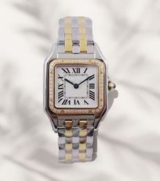 Reloj Relojes de diseñador Hombres y mujeres Parejas Tanque de cuarzo Cuadrado Acero inoxidable Zafiro Relojes de pulsera para hombre a prueba de agua Reloj de oro Montre de Luxe de alta calidad
