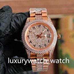 Reloj Diamante Diamante Relojes para hombre Oro Rosa Oro Plata Dinal 40 mm Automático Mecánico Montre de Luxe Correa de acero inoxidable Reloj de pulsera a prueba de agua