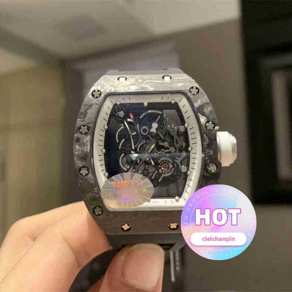 Regarder des hommes et des femmes de la mode Matchs mécaniques Cool Wrist Watches TV Factory Designer Men's Carbone Fibre Hollow Out Ruban personnalisé Fashion Luminal RBZD FLBH TFTV