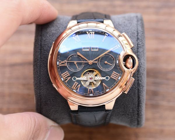 Montre pour homme BALLON Automatique mécanique Montres pour hommes diamètre 44 mm Épaisseur 11 mm Verre saphir Compteur Qualité Réplique officielle de la montre-bracelet 73A