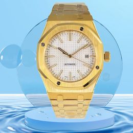 Surveillez l'homme Fashion Mens Luxury Watch 41mm Gold Dial Cadrol 8215 Précision Durabilité Mouvement automatique en acier inoxydable Afficier Lumineux Vintage