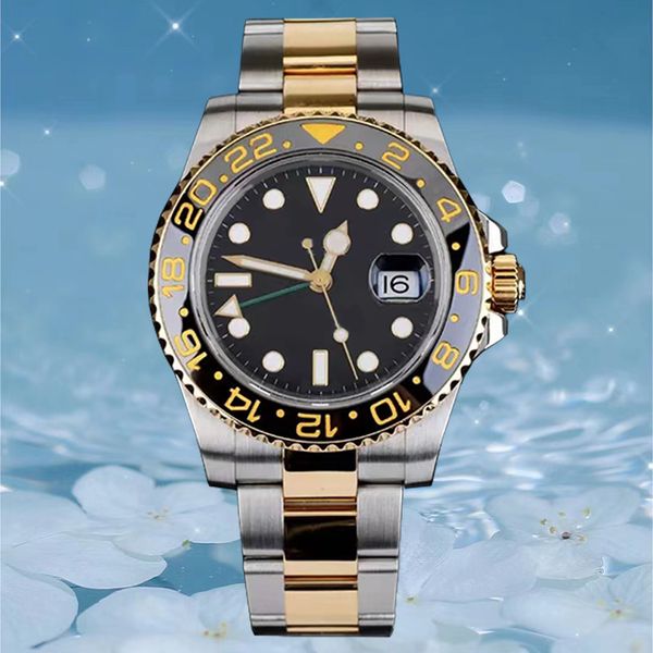 Reloj para hombre Reloj de lujo de diseñador Relojes GMT Clean Watch Factory 116713 Reloj de oro y plata Reloj de pulsera de acero inoxidable 904L luminoso resistente al agua con zafiro de 40 mm