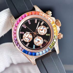 Reloj para hombre Reloj de lujo Reloj de diseñador Reloj de marca famosa Reloj moissanite Correa de acero inoxidable de caucho de 41 mm Moda Diamantes de colores de lujo naviforce reloj