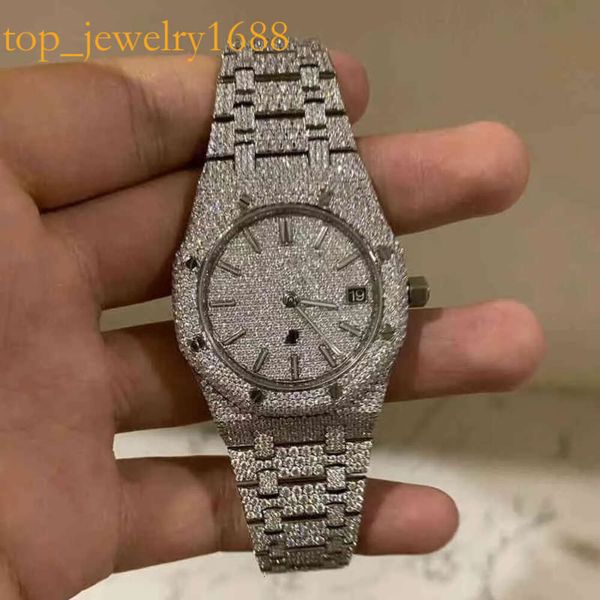 Surveillez les hommes mécaniciens ES Bussdown Iced Out VVS Custom Moisanite Diamond Swiss Brand Genève Genève