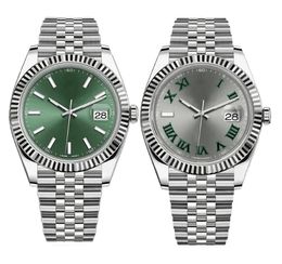 Reloj para hombres, mujeres, movimiento automático de alta calidad, relojes de 36 mm y 41 mm, correa de acero inoxidable, parejas de lujo, relojes de citas, relojes de pulsera impermeables de color azul y verde