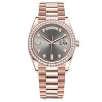 montre pour femme montres en diamant classique 41mm automatique double calendrier en acier inoxydable 904L bracelet en or rose saphir étanche lumineux glacé montre