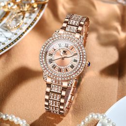 Montre pour femmes montres produits les plus vendus montre de luxe marque de luxe OLEVS montre bracelet ensemble diamant bande en acier mouvement montre diamant montre avec boîte 9943