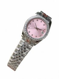 Reloj Oro Acero inoxidable Hombres y mujeres 2813 Movimiento Anillo de diamantes Reloj de lujo x835 #