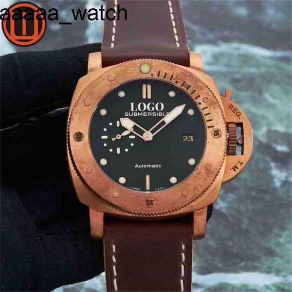 Mire el lujo de diseño de diseñador de alta calidad para el movimiento mecánico de la pulsera de hombre 47 mm de bronce Pam Luxury i44b