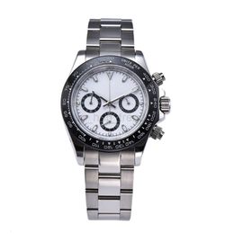 Horloge Japan 39MM vk63 Quartz Uurwerk Saffierkristal Chronograaf Keramische Bezel Steriele Wijzerplaat Stalen Armband D10