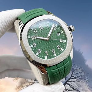 horloge heren mechanisch automatisch horloge Geavanceerde beweging 40 mm Klassiek groen granaathorloge Waterdichte lichtgevende saffierspiegel Rubberen riem herenhorloge met doos