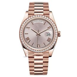 Reloj para hombre Reloj de diamantes de alta calidad para mujer 41 mm moda automática hebilla plegable mecánica 904L acero inoxidable impermeable oro rosa clásico montre uhr diseñador