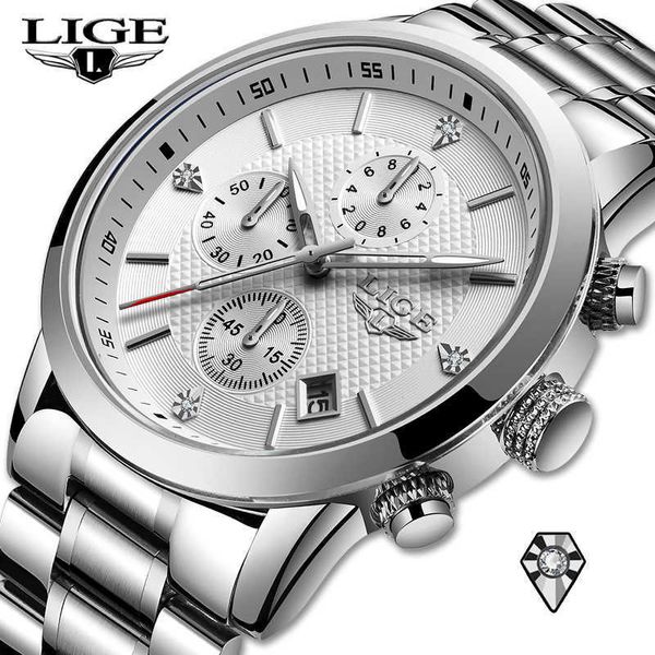 Ver hombre Lige Moda Deporte Relojes para hombre Reloj de lujo de lujo Reloj de cuarzo completo Reloj de pulsera impermeable Relogio Masculino 210527