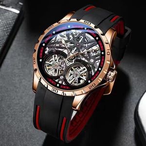 Montre pour homme montre d'affaires double tourbillon mécanique automatique verre saphir fonction super lumineuse la technologie de fabrication est exquise