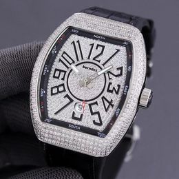 Bekijk heren Diamond Automatic Watch 3D driedimensionaal lettertype V45 Wine Cask Modellering Gentleman's Watch