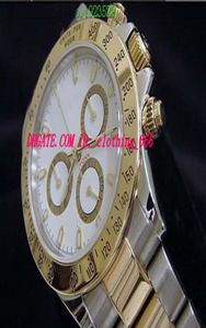 Watch Men Wristwatch Two Tone 18K Yellow Gold Steel montre blanc 16523 automatique 7750 Mouvement étanche avec des hommes lumineux Men039S 3393048