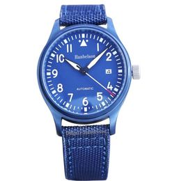 Watch Mens Blue 2813 Mécanique mécanique 40 mm en acier inoxydable Nylon 8215 Japan Wrists6128234