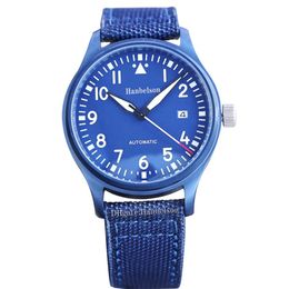 Montre Homme Bleu 2813 Automatique Mécanique 40mm Acier Inoxydable Nylon 8215 Japon Montres-bracelets214x