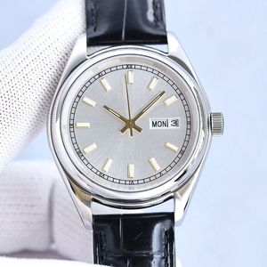 Reloj para hombre Relojes de diseño 39 mm Movimiento mecánico automático Función de fecha doble de alta calidad Cristal de zafiro Reloj de pulsera de lujo Correa de cuero Montre de luxe