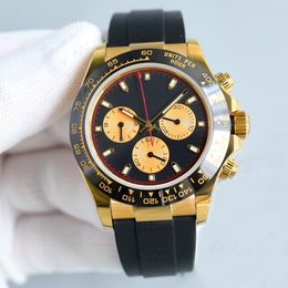 Reloj para hombre Relojes de diseño 7750 Movimiento mecánico automático Función de sincronización de zafiro de 40 mm Reloj de pulsera noctilucente de alta calidad Correa de caucho Montre de luxe