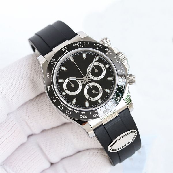 Reloj para hombre Relojes de diseño 7750 Movimiento mecánico automático Función de sincronización 40 mm Zafiro Círculo de cerámica Noctilucente Reloj de pulsera de alta calidad Montre de Luxe