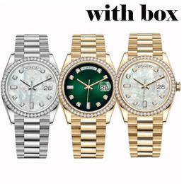 Watch Mens Watch Automatic Mechanical Diamond Watch Madies Watch Business Wristwatch acier en acier inoxydable Affiche de poigne