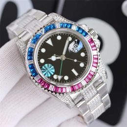 Horloge Herenhorloge Diamond Bezel Polshorloge Automatisch uurwerk Waterdicht 40 mm roestvrijstalen band Mode-horloges Zakelijke horlogesqq