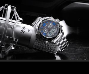 Reloj Relojes para hombre Reloj electrónico resistente al agua de lujo de alta calidad Pantalla electrónica multifunción de doble movimiento Reloj de edición limitada de 46 mm