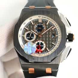 Uhr Herrenuhren Quarzwerk Mode Armbanduhr 44mm Soft Rubber Strap Saphir Wasserdicht Orologio di Lusso