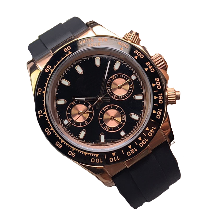 Часы мужские автоматические механические модные мужские часы 40 мм резиновый ремешок с сапфировым стеклом водонепроницаемый дизайн Montre De Luxe