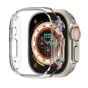 Bekijk beschermende cases voor Apple Watch Ultra PC Clear All-Round Edge Iwatch 49mm covers zonder schermbeschermer.