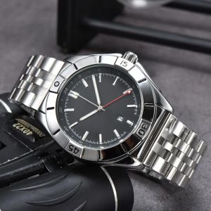 Bekijk Quartz Mens horloges 42 mm zilveren polsband waterdicht alle roestvrijstalen polsband modeontwerper polshorloge BRE36