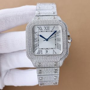 Horloge rood heren diamanten horloge volautomatische mechanische horloges ontwerp saffier vouwsluiting roestvrijstalen band waterdicht 8215 uurwerk es