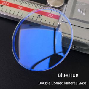 Kits de réparation de montres, épaisseur de 1.2mm, teinte bleue, Double dôme minéral, verre rond cristal incurvé de 28mm à 37.5mm de diamètre, Len pour YZC214