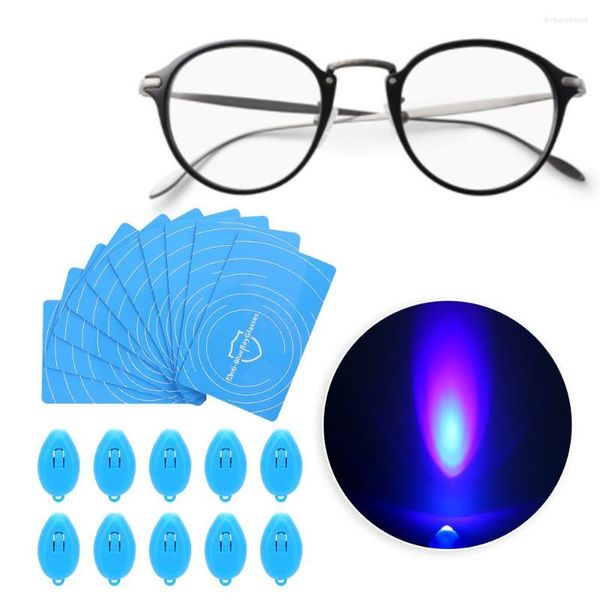 Kits de reparación de relojes, 10 unidades, tarjeta de prueba de luz azul, generador azul, lentes de gafas, Kit de detección de accesorios UV, reutilizable