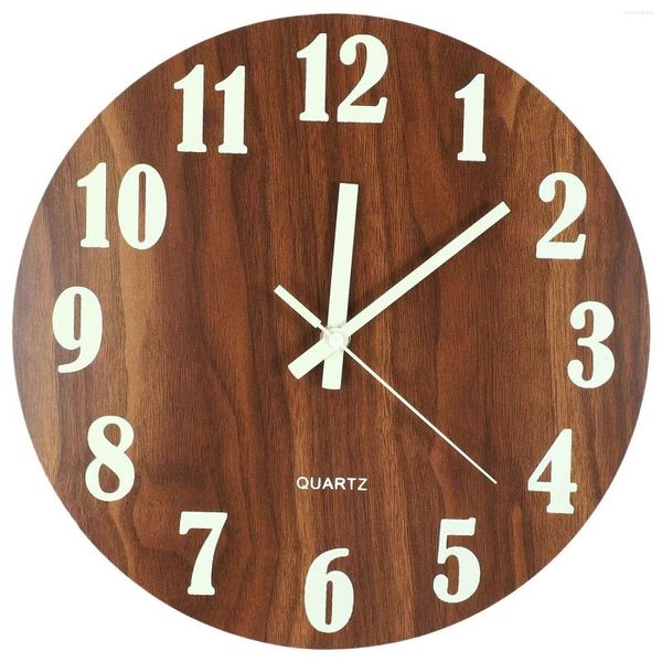 Kits de réparation de montres 12 pouces veilleuse fonction horloge murale en bois Vintage rustique pays Style toscan pour cuisine bureau maison silencieux