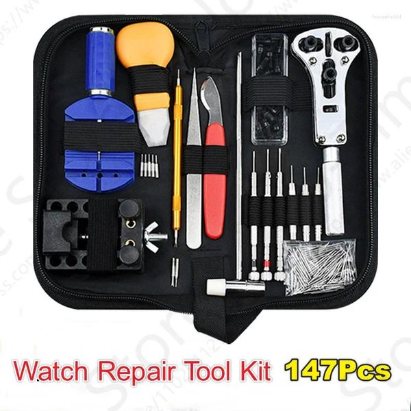 Kits de réparation de montres, 147 pièces, Kit d'outils pour barre à ressort, remplacement de batterie, spécial magasin