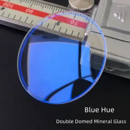 Horlogereparatiesets 2,0 mm dikte blauwe tint dubbele koepelvormige minerale 40 mm diameter glas rond kristal gebogen len voor YZC219