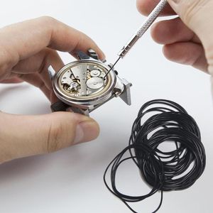 Kits de réparation de montres 200 pièces/boîte joint torique en caoutchouc 0.5mm 0.6mm épaisseur rondelle étanche montres joints outils