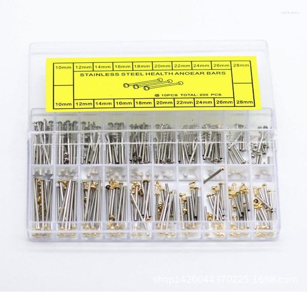 Kits de réparation de montres, 200 pièces, ensemble d'outils, assortiment de vis de sangle, Tube, broches de Friction, fermoirs, Bracelets, extrémités de rivets 10Mm-28Mm