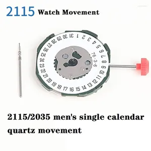 Kits de réparation de montres, batterie de poignée de mouvement 2115, calendrier unique pour hommes, accessoires à Quartz électroniques à Six points, 2035