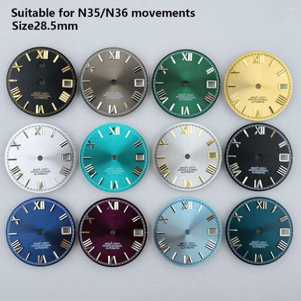 Kits de réparation de montre 28.5mm cadran NH35 pièces pour Datejust Submriner NH36 mouvement accessoires outils remplacements